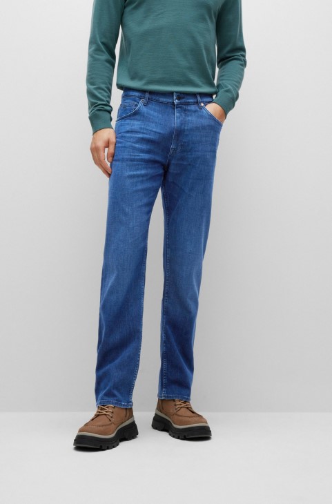 Χαλαρό τζιν Hugo Boss σε μπλε σούπερ απαλό ιταλικό τζιν σκούρο μπλε