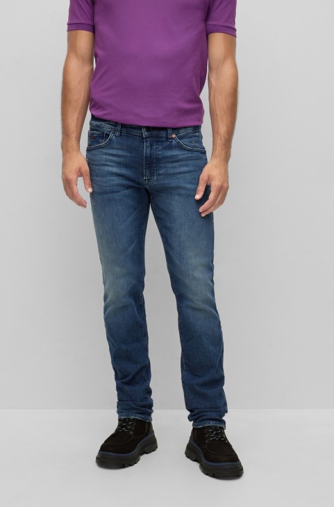 τζιν κανονικής εφαρμογής Hugo Boss σε μπλε Comfort-stretch τζιν σκούρο μπλε