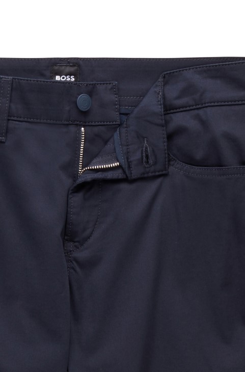 Hugo Boss σκούρο μπλε Slim-fit τζιν σε βαμβακερό σατέν τζιν
