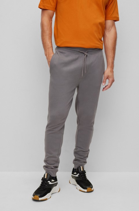 Γκρι βαμβακερή φόρμα φόρμας με λογότυπο Patch Hugo Boss