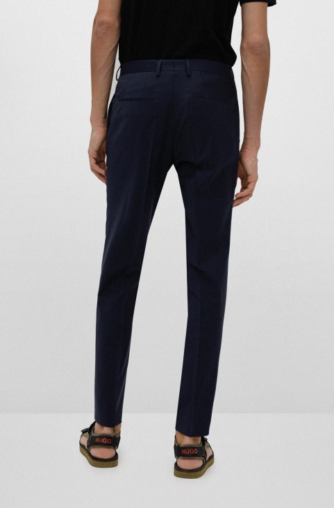 Hugo Boss σκούρο μπλε κοστούμι Slim-fit σε μείγμα ελαστικού μαλλί
