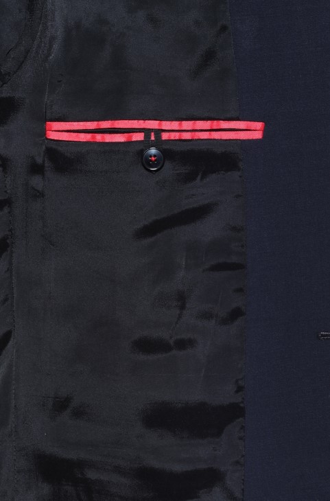 Hugo Boss σκούρο μπλε κοστούμι Slim-fit σε μείγμα ελαστικού μαλλί
