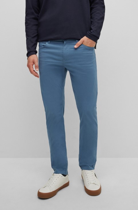 Slim-fit τζιν σε βουρτσισμένο Stretch τζιν Hugo Boss Blue