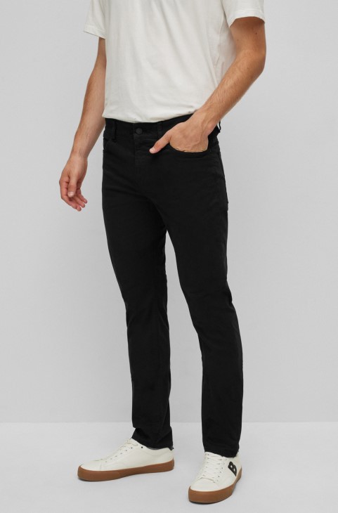 Μαύρο τζιν Slim-fit Hugo Boss σε βουρτσισμένο ελαστικό τζιν