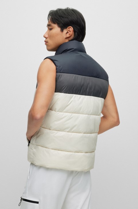 χρωματιστό Puffer Gilet με έντονο λογότυπο Hugo Boss λευκό
