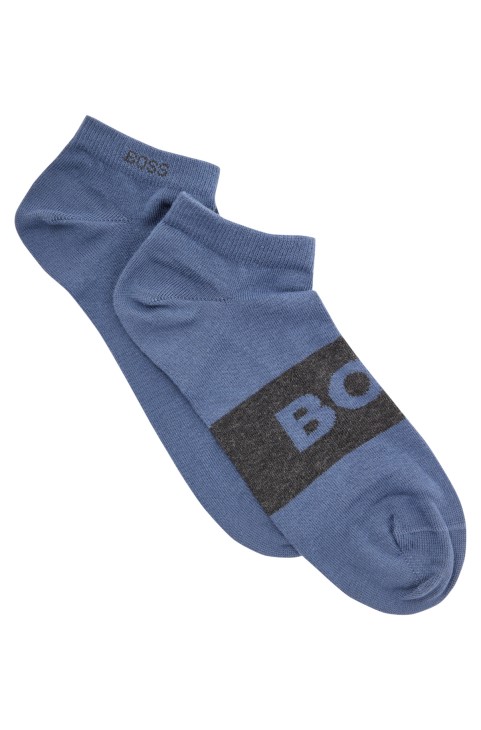 δύο πακέτα κάλτσες αστράγαλο σε μείγμα βαμβακερού μπλε Hugo Boss