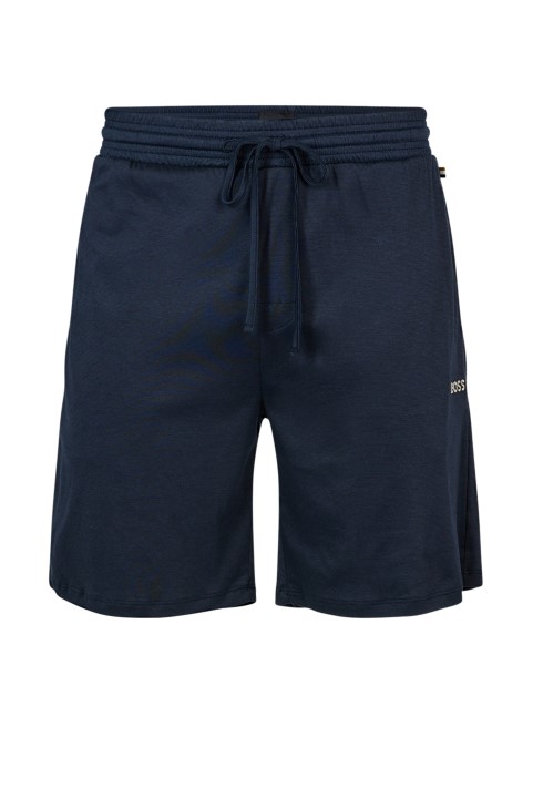 Σορτσάκι πιτζάμα με κορδόνι σε βαμβακερό μοντάλ με κεντημένο λογότυπο σκούρο μπλε Hugo Boss