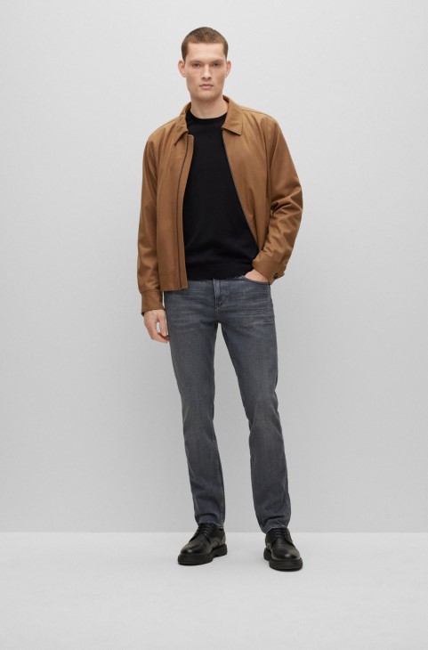 γκρι τζιν Slim-fit σε μπλε ιταλικό Super-soft Denim Hugo Boss
