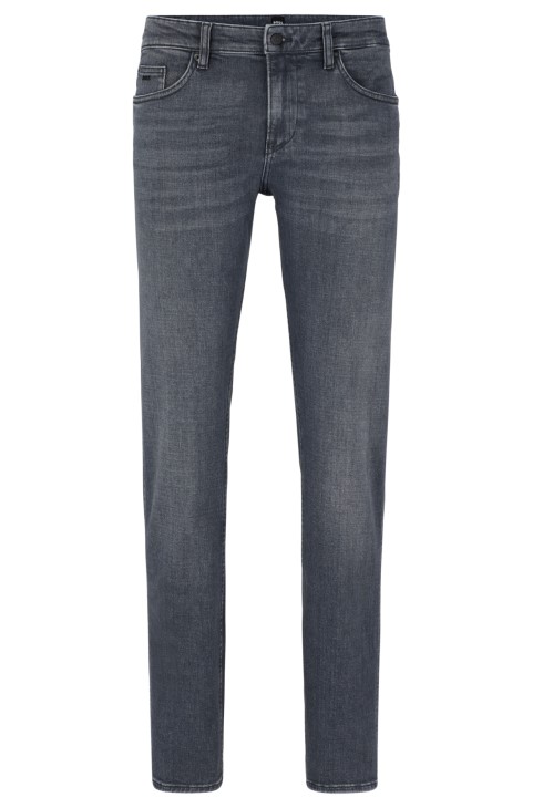γκρι τζιν Slim-fit σε μπλε ιταλικό Super-soft Denim Hugo Boss
