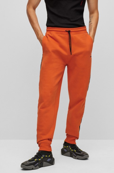 Σκούρο πορτοκαλί Hugo Boss παντελόνι αθλητικής φόρμας από οργανικό βαμβάκι με ταινία λογότυπου