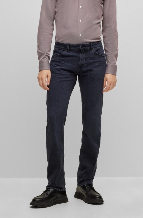 Hugo Boss σκούρο γκρι τζιν με κανονική εφαρμογή σε σκούρο μπλε σούπερ απαλό τζιν