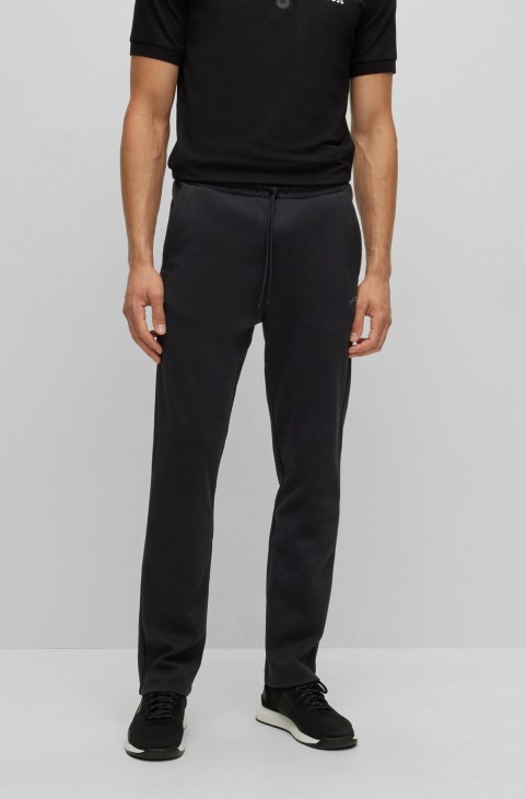 Παντελόνι αθλητικής φόρμας μικτών υλικών με κυρτό λογότυπο Hugo Boss μαύρο
