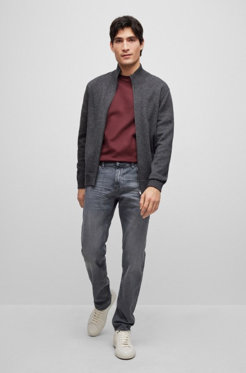 Hugo Boss γκρι τζιν με κανονική εφαρμογή σε γκρι ιταλικό τζιν απαλής αφής
