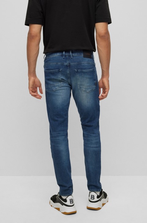 τζιν Slim-fit Hugo Boss σε μπλε Comfort-stretch τζιν
