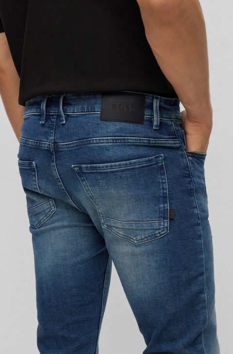 τζιν Slim-fit Hugo Boss σε μπλε Comfort-stretch τζιν
