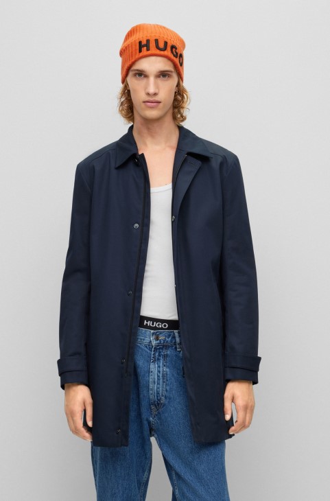 παλτό με επένδυση σε λεπτή εφαρμογή με υδατοαπωθητικό φινίρισμα Hugo Boss σκούρο μπλε