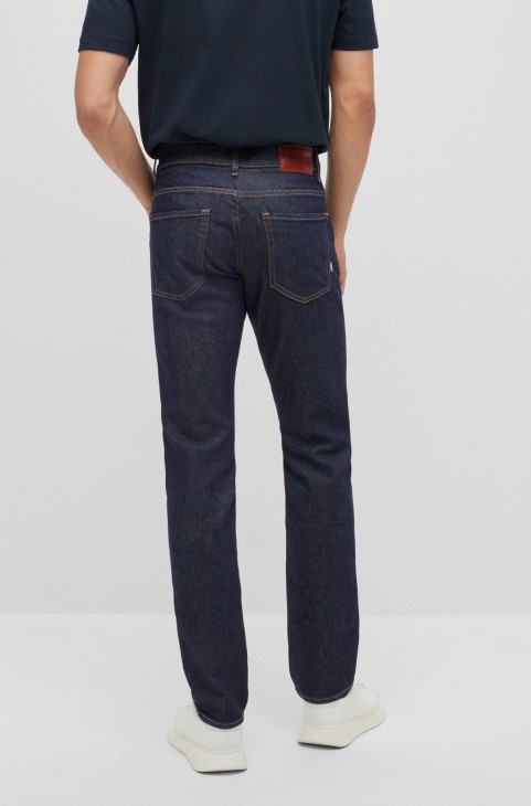 Σκούρο μπλε τζιν Slim-fit σε σκούρο-μπλε Comfort-stretch Denim Hugo Boss
