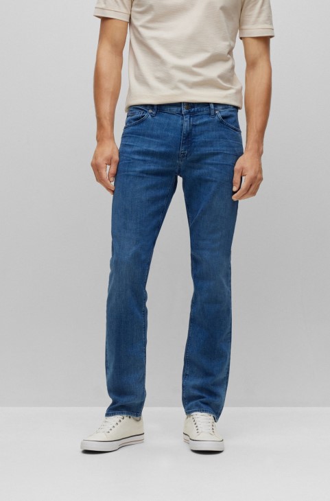 μπλε τζιν Hugo Boss με κανονική εφαρμογή σε μπλε ιταλικό τζιν κασμίρ