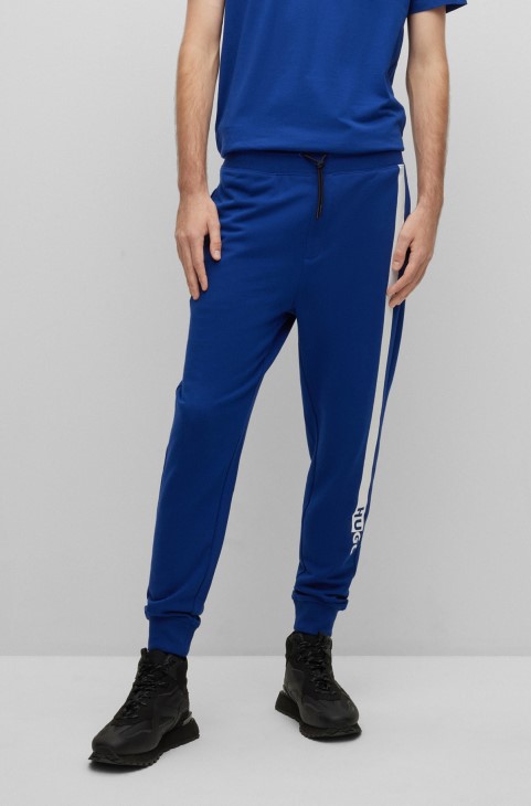 Παντελόνι από βαμβακερή φόρμα με λογότυπο Artwork Hugo Boss Blue
