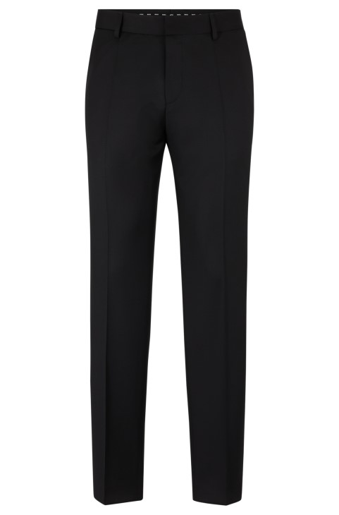 Παντελόνι Hugo Boss Slim-fit σε παρθένο μάλλινο μαύρο Serge