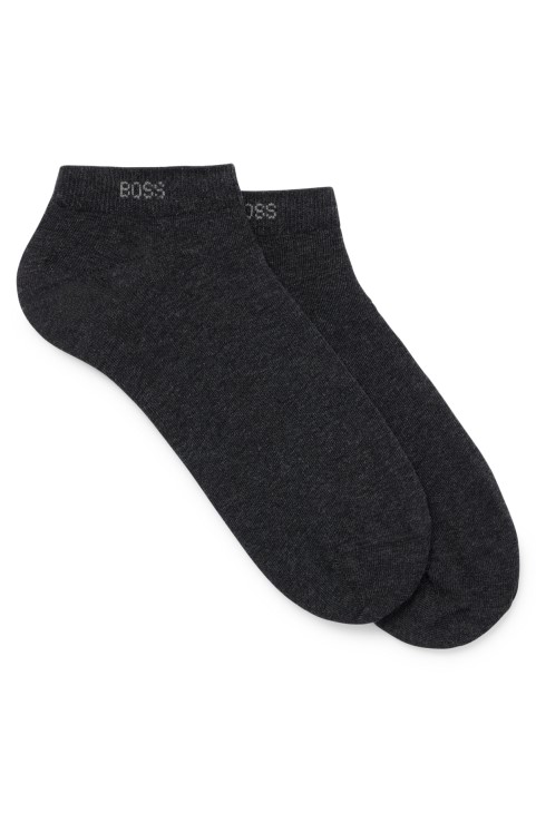Hugo Boss σκούρο γκρι δύο σετ κάλτσες μέχρι τον αστράγαλο από ελαστικό ύφασμα