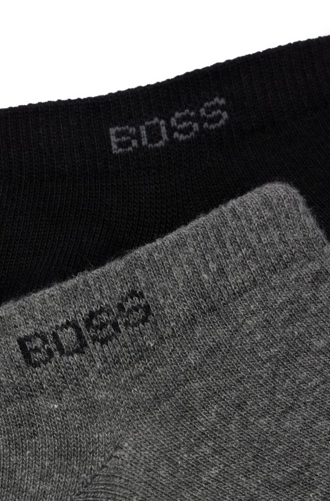 Hugo Boss γκρι δύο σετ κάλτσες αστραγάλου σε βαμβακερό μείγμα
