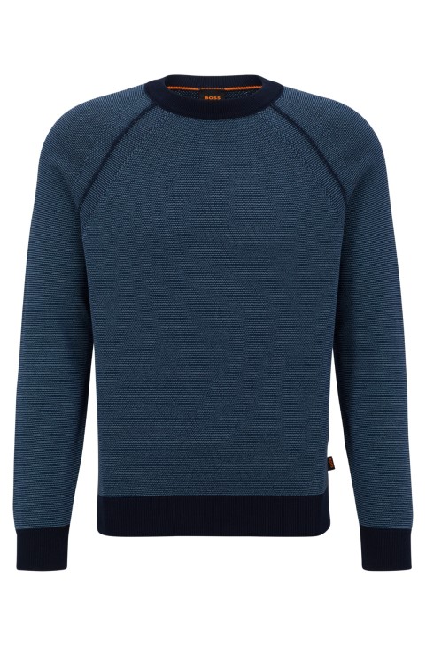 Hugo Boss σκούρο μπλε πουλόβερ κανονικής εφαρμογής σε μείγμα βιολογικού βαμβακιού