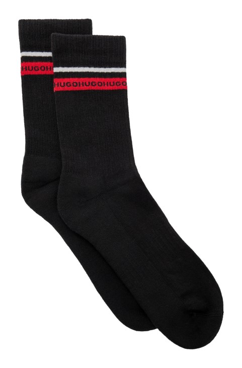 Hugo Boss μαύρες κάλτσες μήκους δύο τετάρτων με ταινία λογότυπου