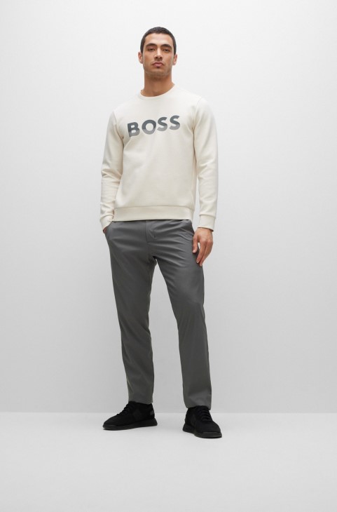 παντελόνι με λεπτή εφαρμογή σε αδιάβροχο Twill σκούρο γκρι Hugo Boss
