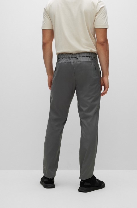 παντελόνι με λεπτή εφαρμογή σε αδιάβροχο Twill σκούρο γκρι Hugo Boss
