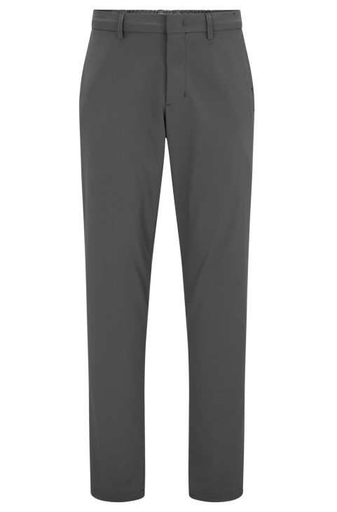 παντελόνι με λεπτή εφαρμογή σε αδιάβροχο Twill σκούρο γκρι Hugo Boss
