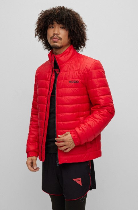 υδατοαπωθητικό τζάκετ με επένδυση με λογότυπο Hugo Boss κόκκινο