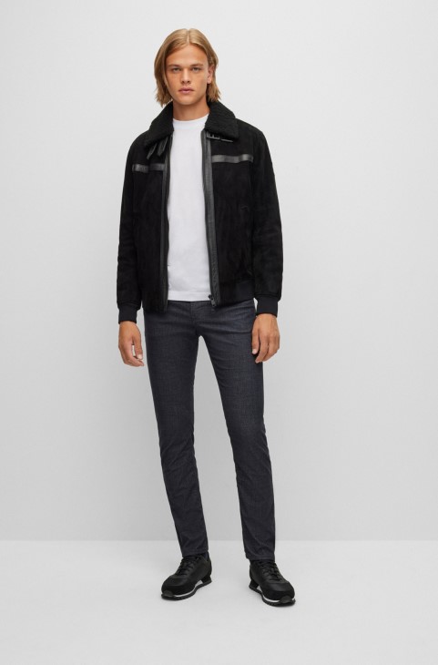 T-shirt με λογότυπο σε κανονική εφαρμογή σε βαμβακερό Jersey Hugo Boss λευκό
