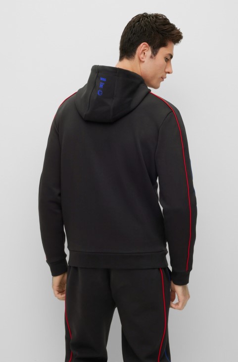 Boss & Nba φούτερ με φερμουάρ από βαμβακερό μείγμα
