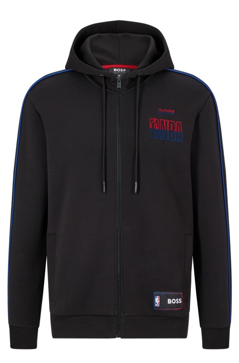 Boss & Nba φούτερ με φερμουάρ από βαμβακερό μείγμα
