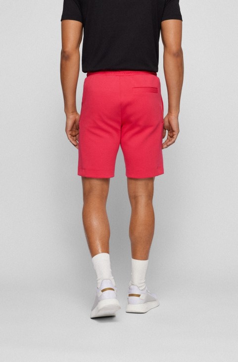 Σορτς κανονικής εφαρμογής από βαμβακερό μείγμα με πολύχρωμο λογότυπο Hugo Boss Pink
