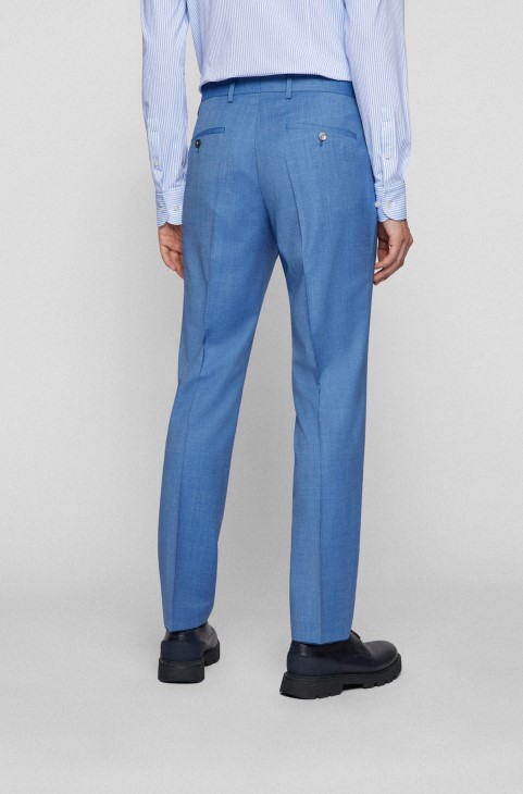 κοστούμι τριών κομματιών Slim-fit σε παρθένο μαλλί Hugo Boss Blue
