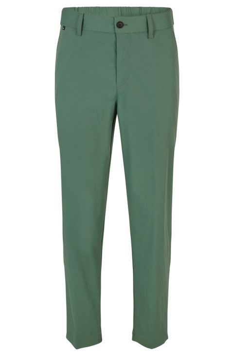 πράσινο παντελόνι με κωνική εφαρμογή με κομμένο πόδι σε ύφασμα απόδοσης Hugo Boss
