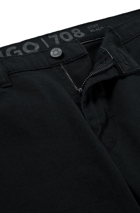 μαύρο τζιν Hugo Boss Slim-fit σε μαύρο Comfort-stretch τζιν
