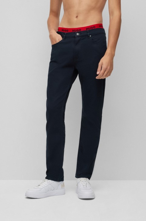 Hugo Boss σκούρο μπλε Slim-fit τζιν σε μαύρο Comfort-stret τζιν