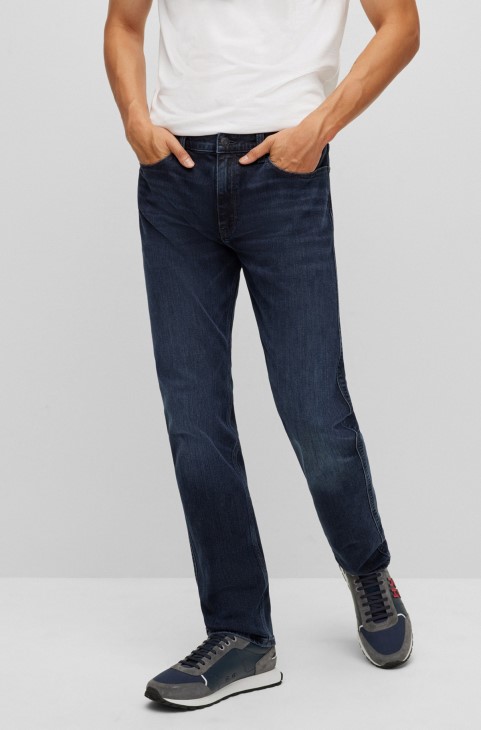 Hugo Boss σκούρο μπλε Slim-fit τζιν σε μπλε-μαύρο Stretch τζιν