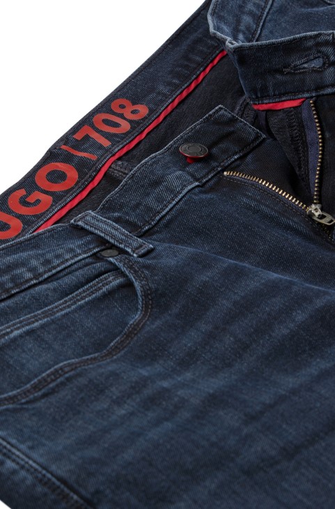 Hugo Boss σκούρο μπλε Slim-fit τζιν σε μπλε-μαύρο Stretch τζιν
