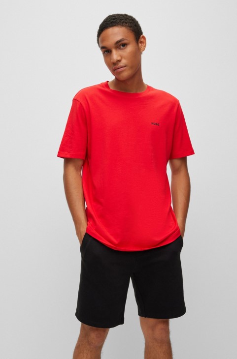 T-shirt από βαμβάκι με λογότυπο στο στήθος κόκκινο Hugo Boss