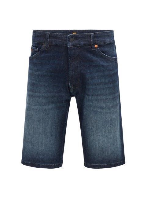 Σκούρο μπλε Hugo Boss σορτς με κανονική εφαρμογή σε μπλε Super-stretch τζιν
