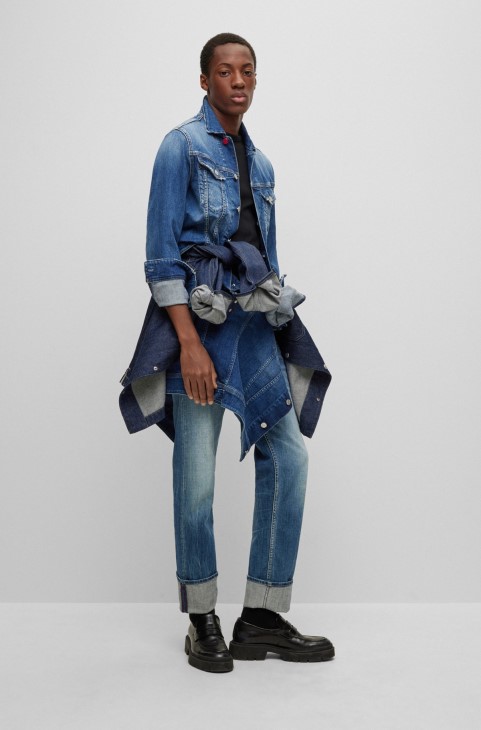 Hugo Boss | Replay σακάκι κανονικής εφαρμογής σε μεσαίο μπλε τζιν
