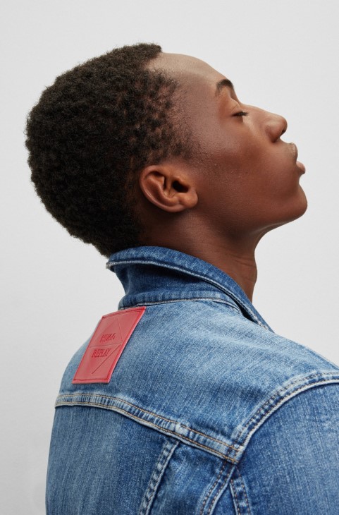 Hugo Boss | Replay σακάκι κανονικής εφαρμογής σε μεσαίο μπλε τζιν
