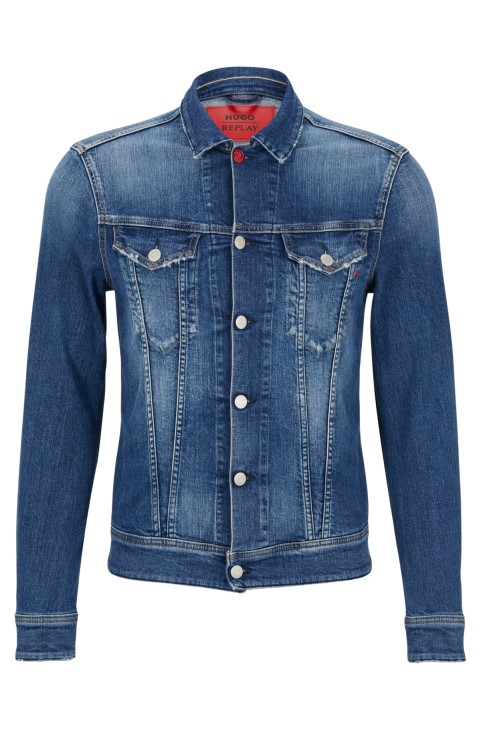 Hugo Boss | Replay σακάκι κανονικής εφαρμογής σε μεσαίο μπλε τζιν
