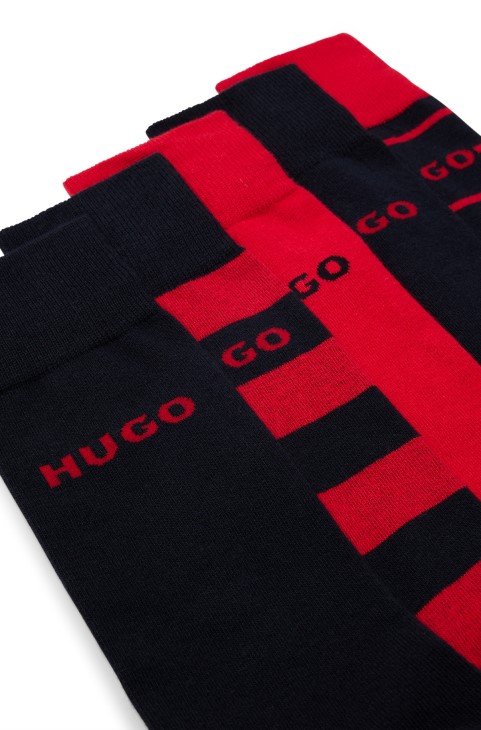 Hugo Boss πέντε πακέτο κάλτσες σε βαμβακερό μαύρο μείγμα
