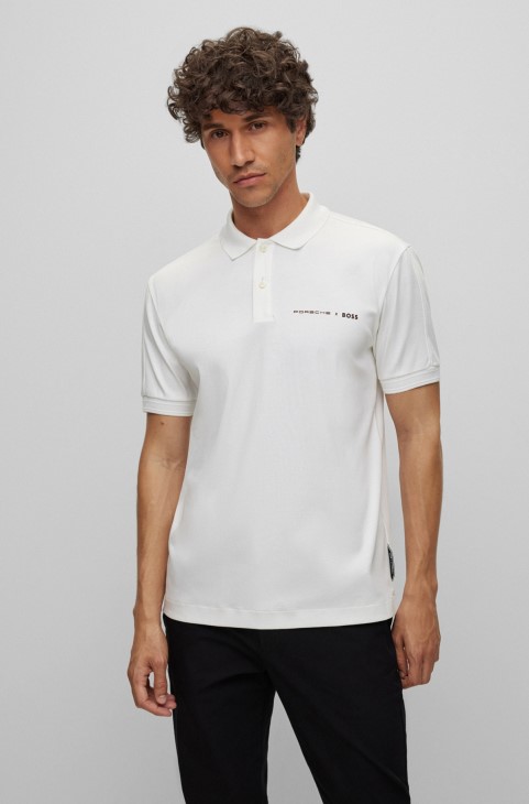 Porsche X Hugo Boss Interlock-βαμβακερό Slim-fit μπλουζάκι πόλο