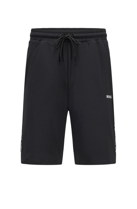 Σορτς με κανονική εφαρμογή με ένθετα λογότυπου, μαύρο Hugo Boss